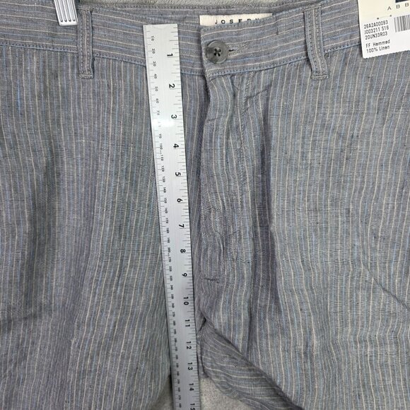 Mens Joseph Abboud Gray Pin Striped Chino Shorts 100% Linen 11" Inseam Size 33 - Picture 6 of 11